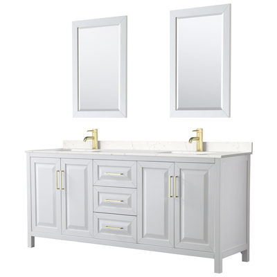 Wyndham Bathroom Vanities, Double Sink Vanities, 70-90, White, Modern, Vanity Set, 840193308770, WCV252580DWGC2UNSM24