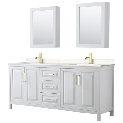 Wyndham Bathroom Vanities, Double Sink Vanities, 70-90, White, Modern, Vanity Set, 840193308794, WCV252580DWGC2UNSMED