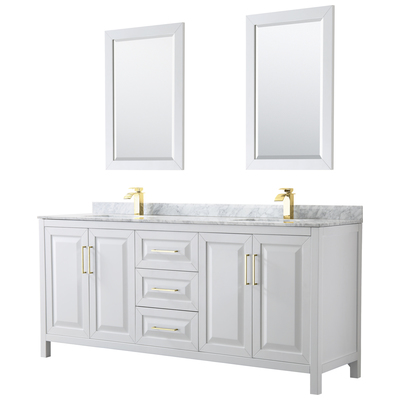Wyndham Bathroom Vanities, Double Sink Vanities, 70-90, White, Modern, Vanity Set, 840193308374, WCV252580DWGCMUNSM24