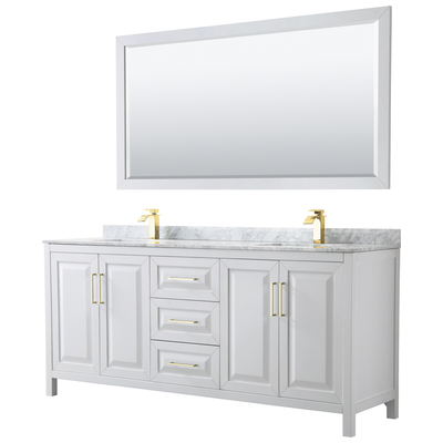 Wyndham Bathroom Vanities, Double Sink Vanities, 70-90, White, Modern, Vanity Set, 840193308381, WCV252580DWGCMUNSM70