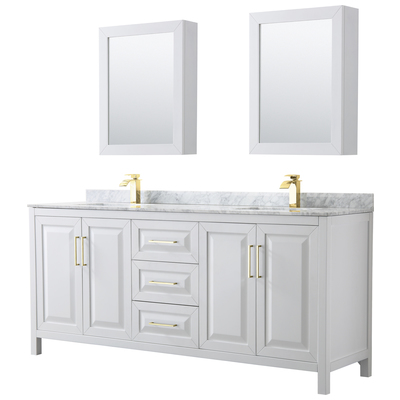 Wyndham Bathroom Vanities, Double Sink Vanities, 70-90, White, Modern, Vanity Set, 840193308398, WCV252580DWGCMUNSMED