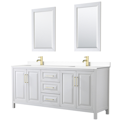 Wyndham Bathroom Vanities, Double Sink Vanities, 70-90, White, Modern, Vanity Set, 840193308572, WCV252580DWGWCUNSM24