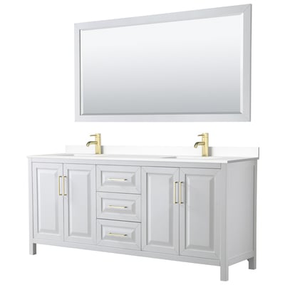 Wyndham Bathroom Vanities, Double Sink Vanities, 70-90, White, Modern, Vanity Set, 840193308589, WCV252580DWGWCUNSM70