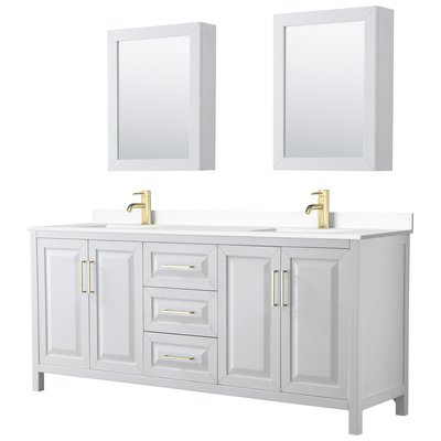 Wyndham Bathroom Vanities, Double Sink Vanities, 70-90, White, Modern, Vanity Set, 840193308596, WCV252580DWGWCUNSMED