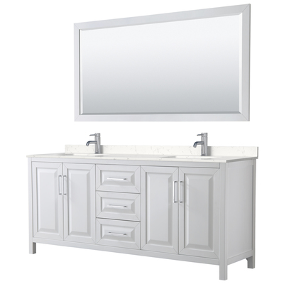 Wyndham Bathroom Vanities, Double Sink Vanities, 70-90, White, Modern, Vanity Set, 840193301986, WCV252580DWHC2UNSM70