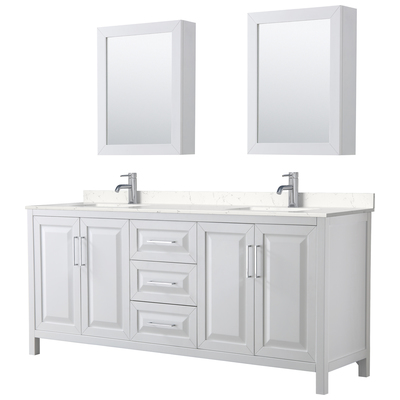 Wyndham Bathroom Vanities, Double Sink Vanities, 70-90, White, Modern, Vanity Set, 840193301993, WCV252580DWHC2UNSMED