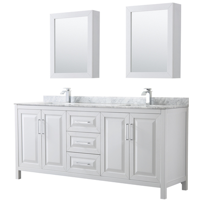 Wyndham Bathroom Vanities, Double Sink Vanities, 70-90, White, Modern, Vanity Set, 700161174243, WCV252580DWHCMUNSMED