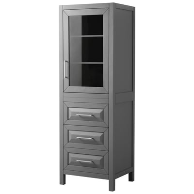 Storage Cabinets Wyndham Daria Dark Gray WCV2525LTKG 700161175004 Linen Tower GrayGrey Bathroom Linen Dark 