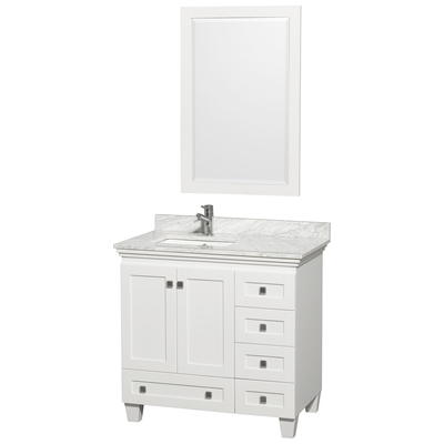 Wyndham Bathroom Vanities, Single Sink Vanities, 30-40, White, Modern, Vanity Set, 799559200848, WCV800036SWHCMUNSM24