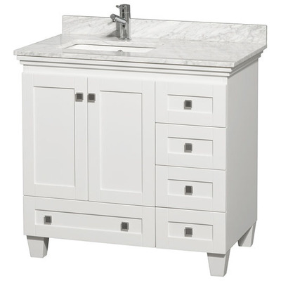Wyndham Bathroom Vanities, Single Sink Vanities, 30-40, White, Modern, Vanity Set, 799559200855, WCV800036SWHCMUNSMXX