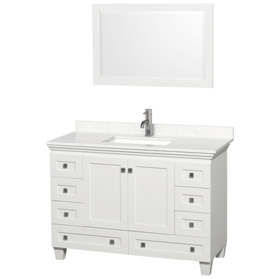 Wyndham Bathroom Vanities, Single Sink Vanities, 40-50, White, Modern, Vanity Set, 810023767992, WCV800048SWHC2UNSM24
