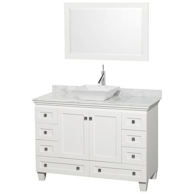 Wyndham Bathroom Vanities, Single Sink Vanities, 40-50, White, Modern, Vanity Set, 700253905366, WCV800048SWHCMD2WM24