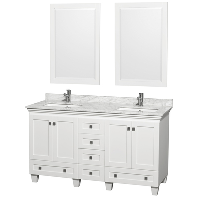 Wyndham Bathroom Vanities, Double Sink Vanities, 50-70, White, Modern, Vanity Set, 799559201005, WCV800060DWHCMUNSM24