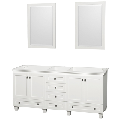 Wyndham Bathroom Vanities, Double Sink Vanities, 70-90, White, Cabinets Only, Modern, Vanity Cabinet, 799559199425, WCV800072DWHCXSXXM24
