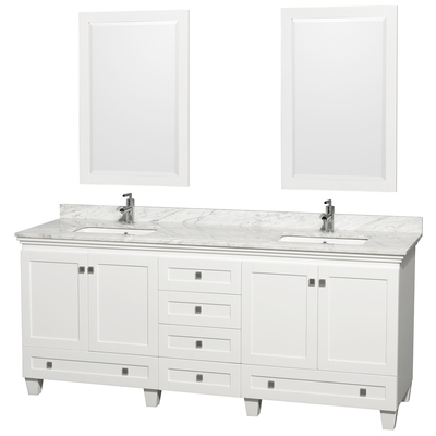 Wyndham Bathroom Vanities, Double Sink Vanities, 70-90, White, Modern, Vanity Set, 799559201166, WCV800080DWHCMUNSM24