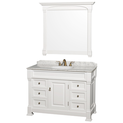 Wyndham Bathroom Vanities, Single Sink Vanities, 40-50, White, Traditional, Vanity Set, 700112375743, WCVTS48WHCW
