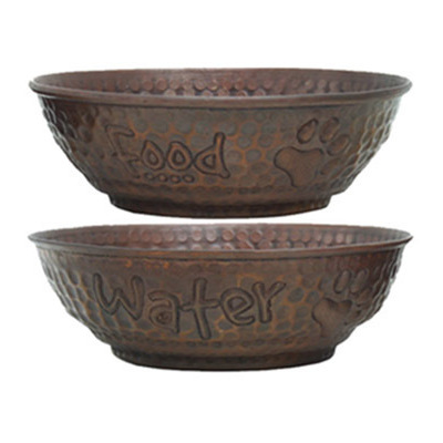 sierra copper Pet Dishes and Bowls, Complete Vanity Sets, SC-BCP-09