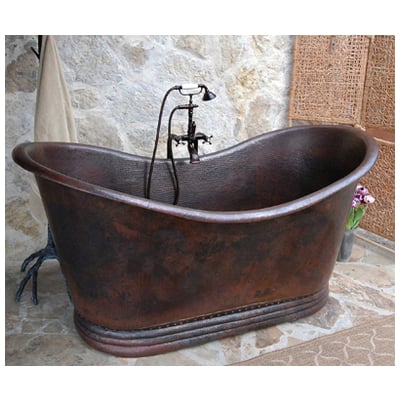 Free Standing Bath Tubs sierra copper Tempered SC-ESX-34 Copper Complete Vanity Sets 