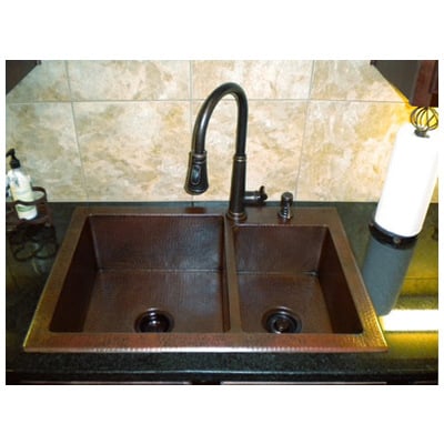 Double Bowl Sinks sierra copper Tempered SC-WD64-38 Metal STAINLESS STEEL Gunmetal Complete Vanity Sets 