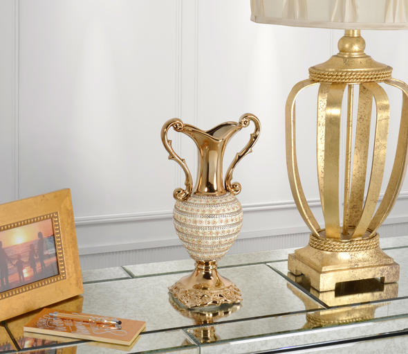white modern vase for living room AFD Accessories/Vases Urns And Bowls Vases-Urns-Trays-Finials Amber Gold, Cream