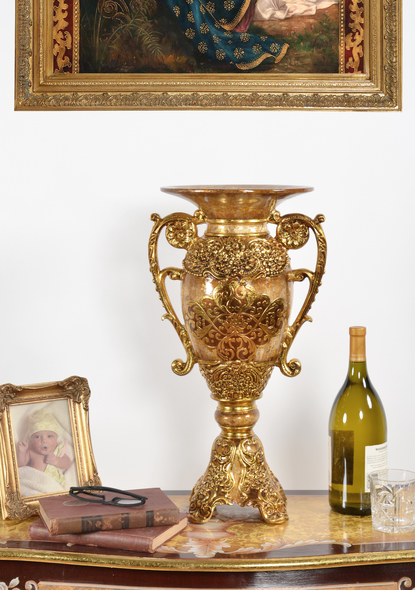 black decorative accents AFD Accessories/Vases Urns And Bowls Vases-Urns-Trays-Finials Antiqued Gold,Multicolored