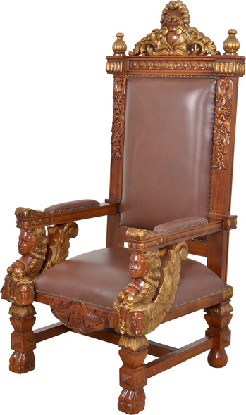 leather armchair with ottoman AFD Seating Vintage Estate Brown, Brown Leather