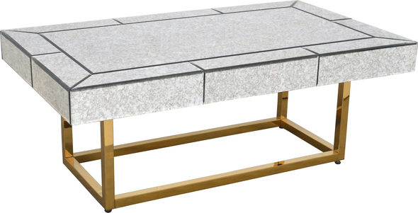 live slab coffee table AFD Furniture/Cocktail And End Tables Gold, Antique Mirrored Affect