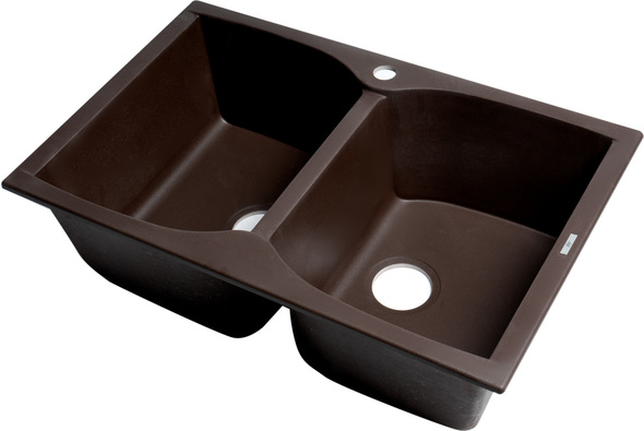 granite double sink kitchen Alfi Kitchen Sink Double Bowl Sinks Chocolate Modern