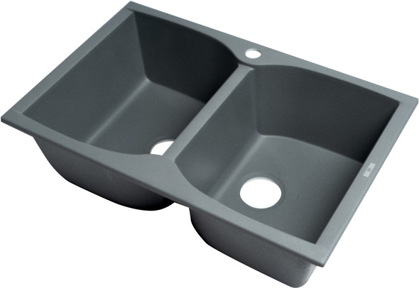apron front sink black Alfi Kitchen Sink Double Bowl Sinks Titanium Modern