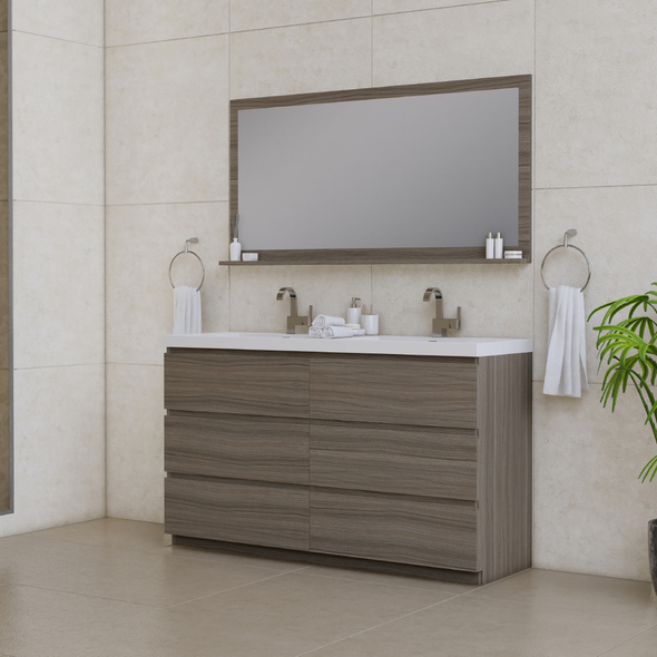 bathroom top cabinets Alya Vanity with Top Gray