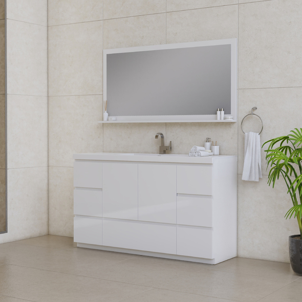 small bathroom sink unit Alya Vanity with Top White
