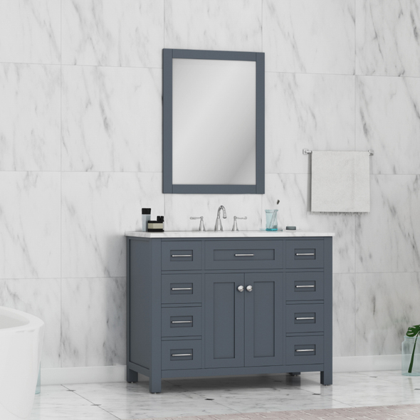 vintage bathroom vanity unit Alya Vanity with Top Gray
