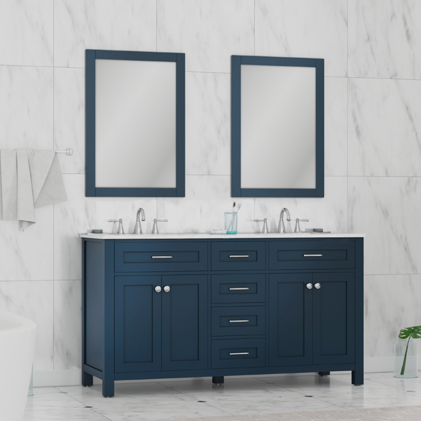 oak vanity with sink Alya Vanity with Top Blue