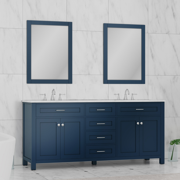 3 drawer bathroom cabinet Alya Vanity with Top Blue
