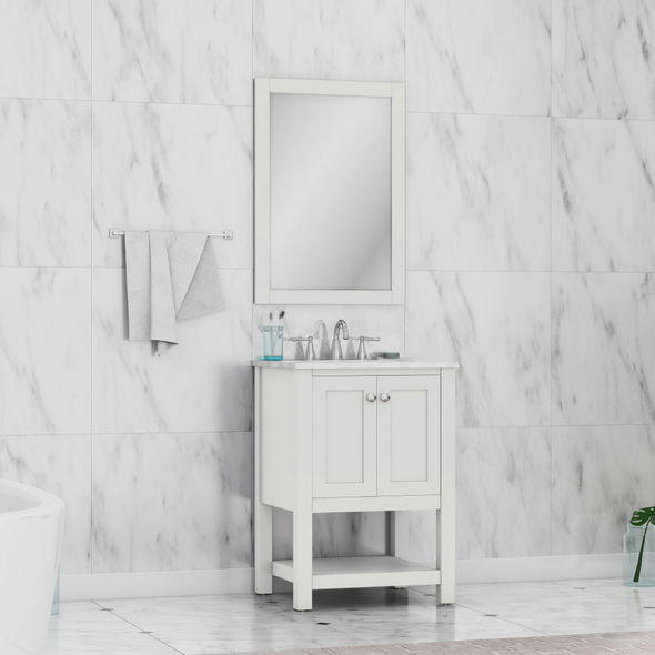 40 inch vanity cabinet Alya Vanity with Top White Modern