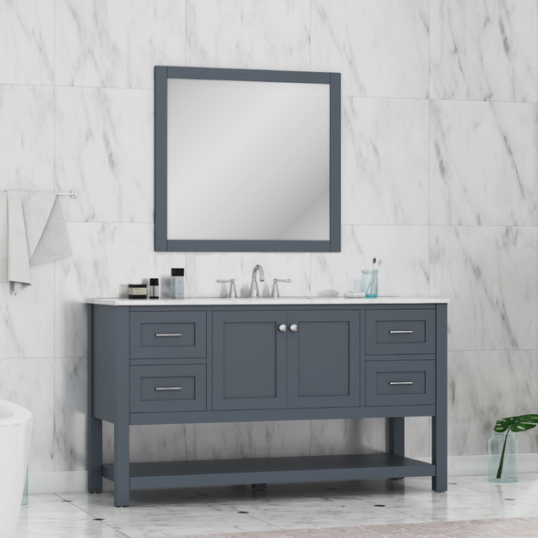 small bath vanity Alya Vanity with Top Gray Modern