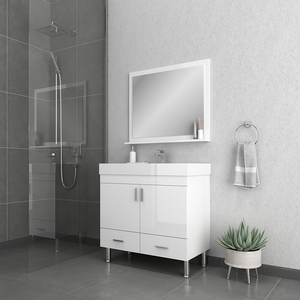 bathroom cabinets 30 inches wide Alya Vanity with Top White Modern