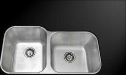 double sink with cabinet AmeriSink Double Bowl Kitchen Sink