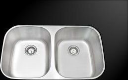 16 gauge double sink AmeriSink Double Bowl Kitchen Sink