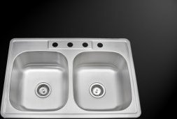 drop in stainless steel double sink AmeriSink Double Bowl Kitchen Sink