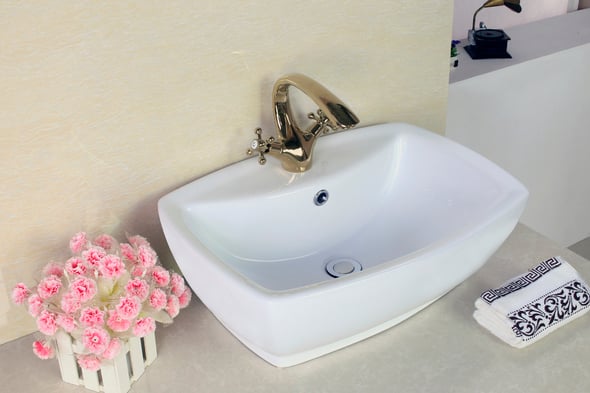 blue toilet and sink vanity unit American Imaginations Vessel Bathroom Vanity Sinks White Transitional