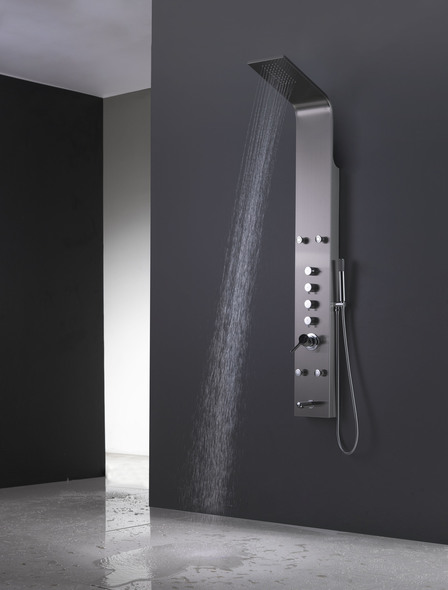wetroom glass American Imaginations Shower Panel Shower Panels Chrome Modern