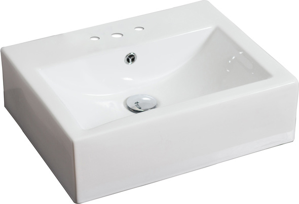 American Imaginations Vessel Set Bathroom Vanity Sinks White Transitional