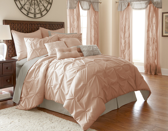 pink and white queen comforter set Amrapur