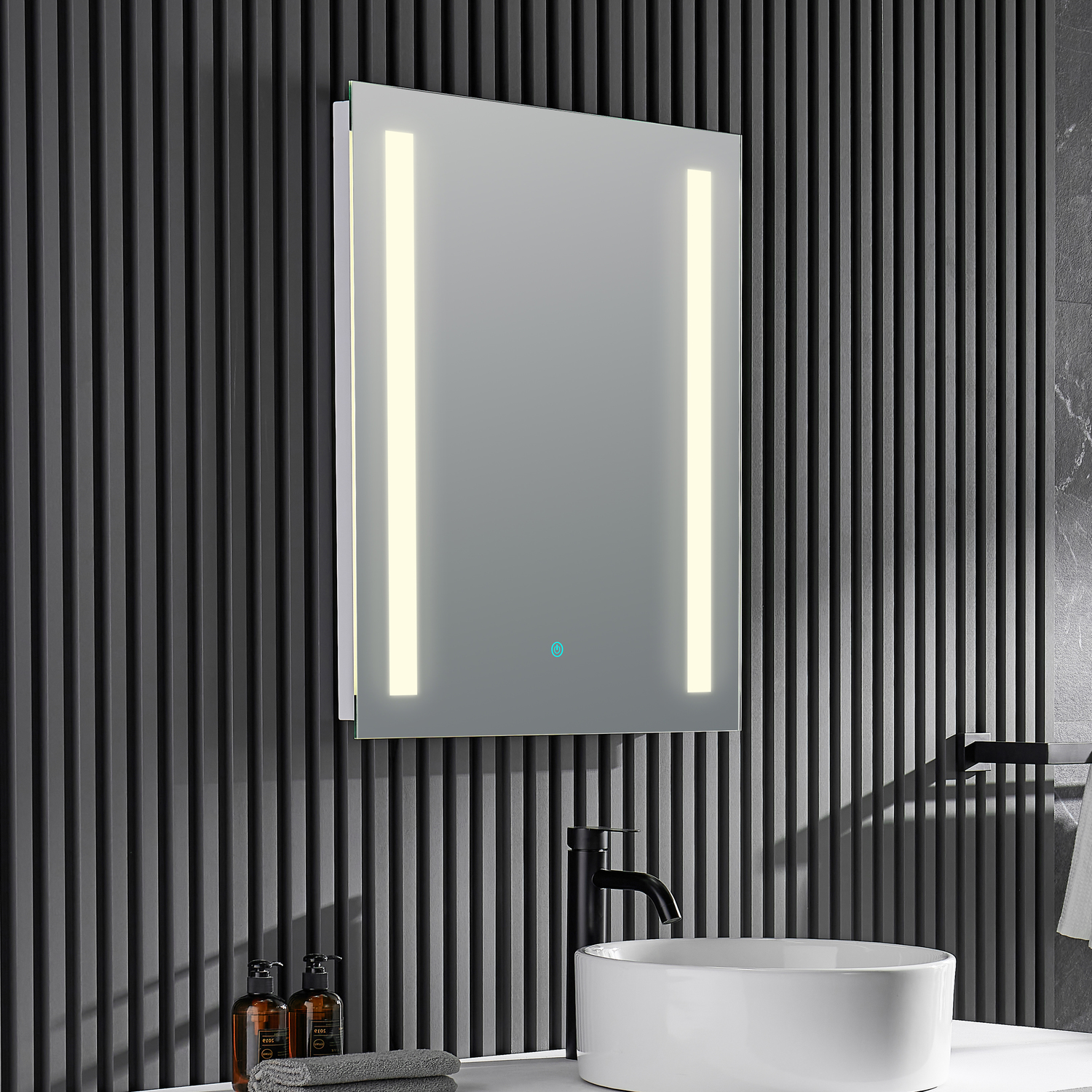 free standing bathroom mirrors Anzzi BATHROOM - Mirrors - LED Mirrors Silver