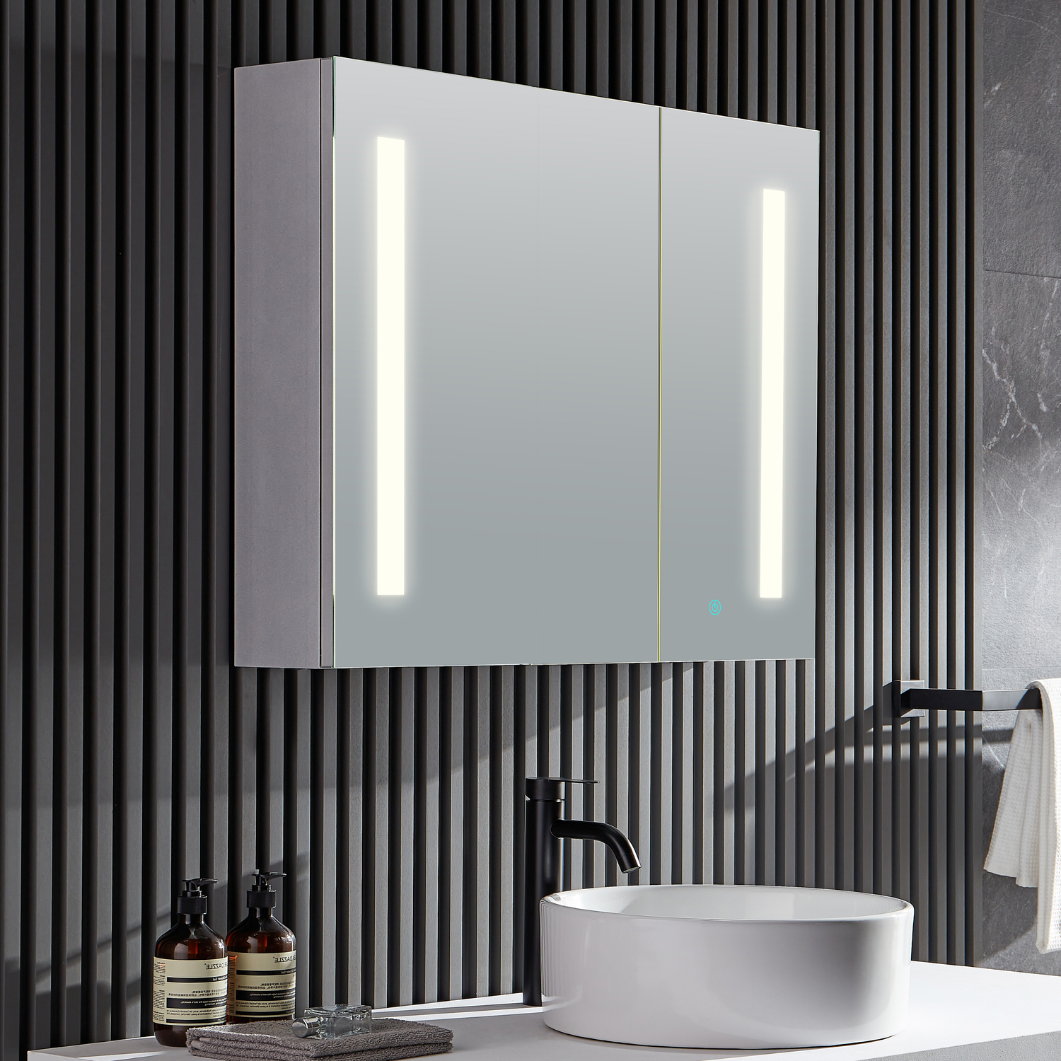 powder room lights and mirrors Anzzi BATHROOM - Mirrors - LED Mirrors Silver