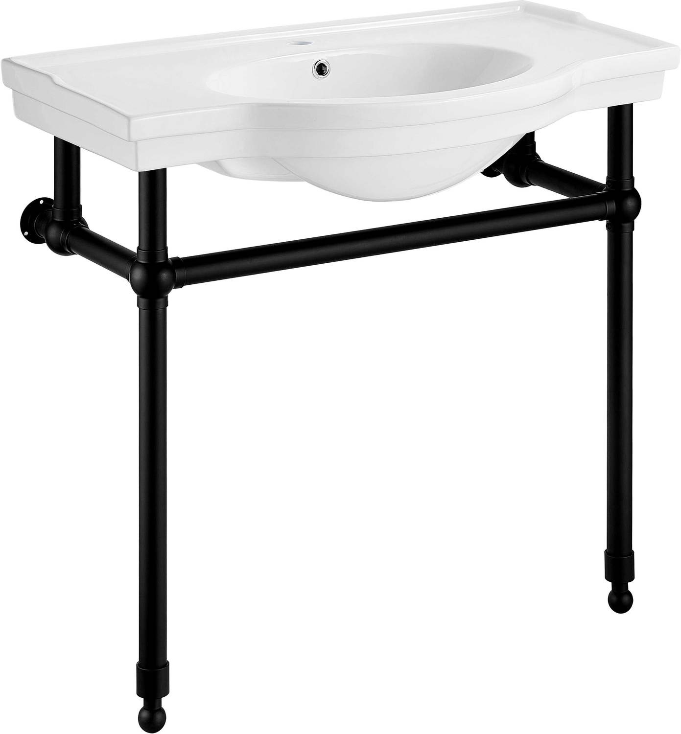 purchase bathroom vanity Anzzi BATHROOM - Console Sinks - Sink & Frame Matte Black