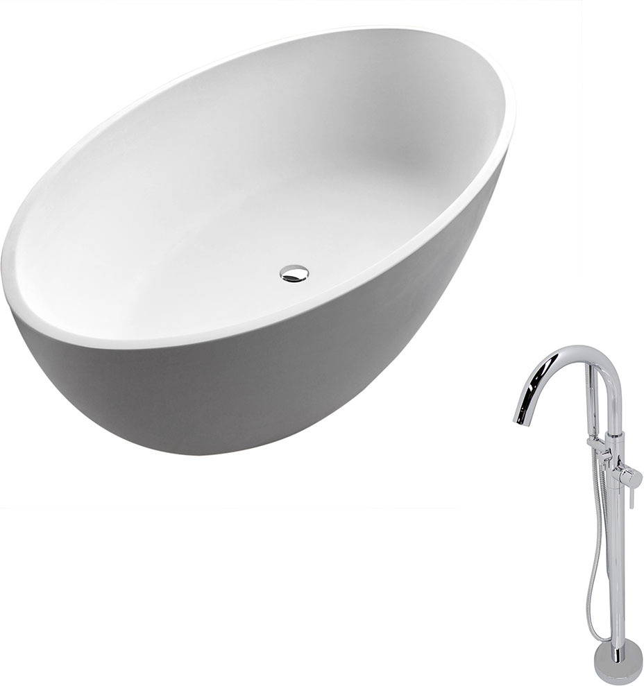 tin bathtub for adults Anzzi BATHROOM - Bathtubs - Freestanding Bathtubs - One Piece - Man Made Stone White
