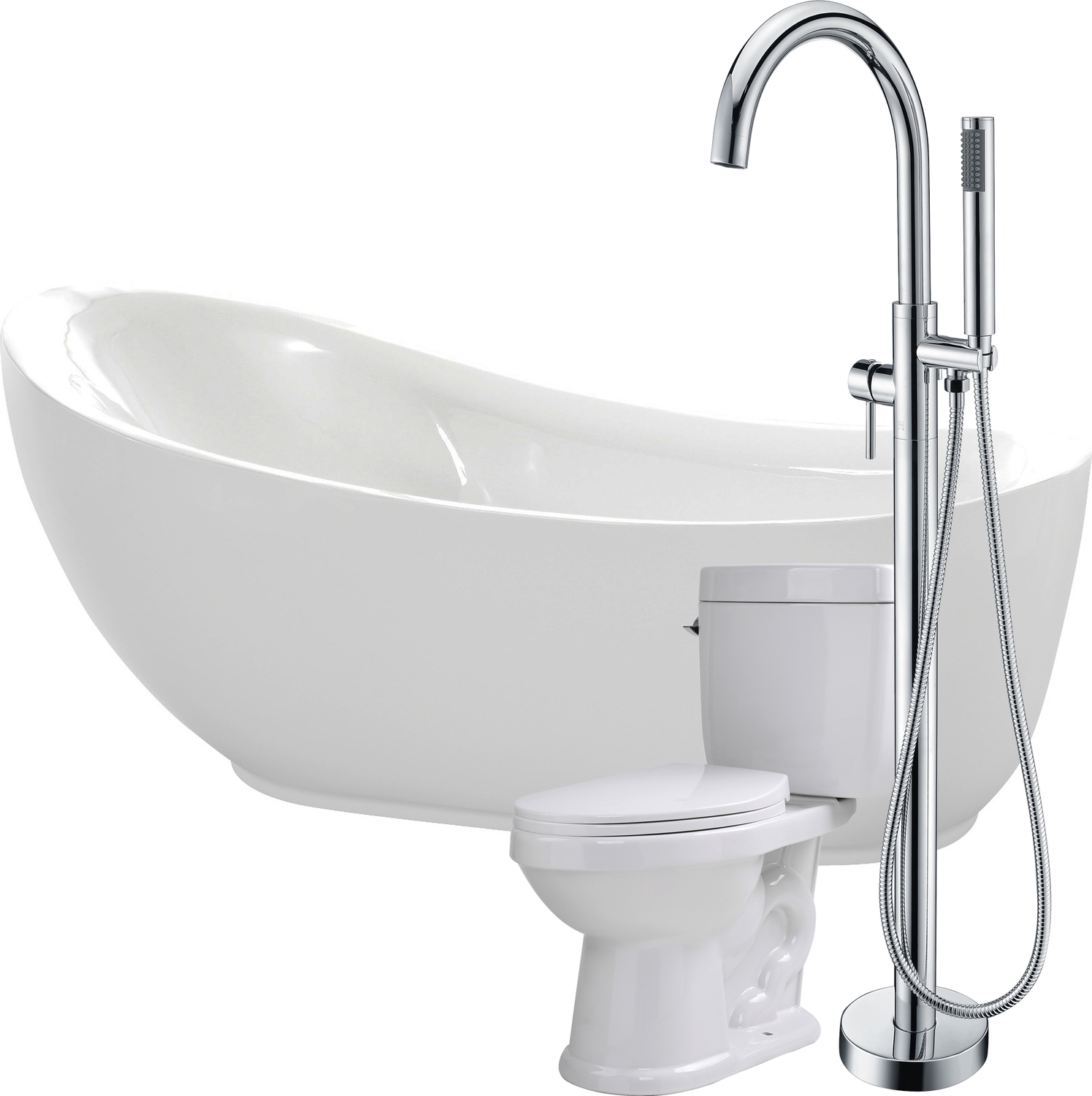 deep soak bathtub drain Anzzi BATHROOM - Bathtubs - Freestanding Bathtubs - One Piece - Acrylic White