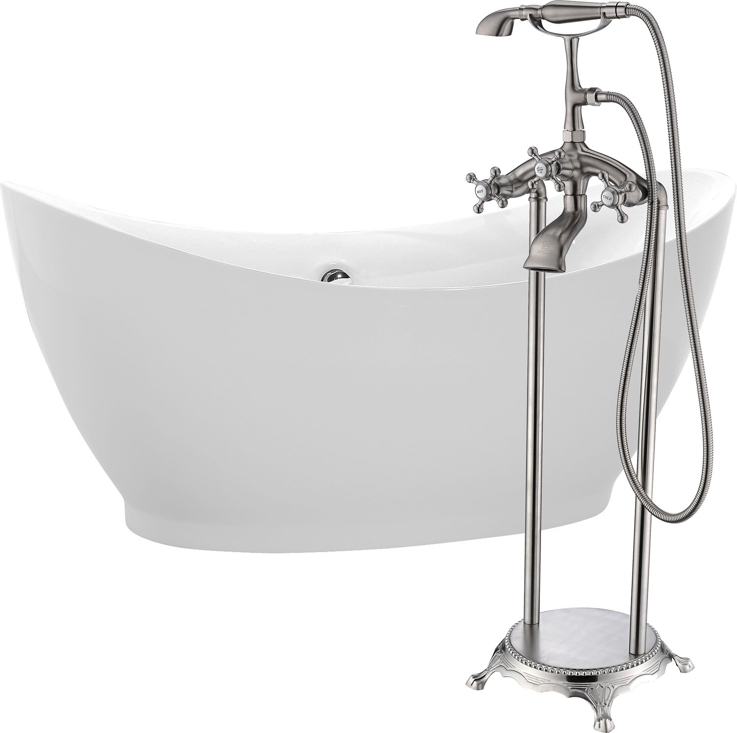 80 inch tub Anzzi BATHROOM - Bathtubs - Freestanding Bathtubs - One Piece - Acrylic White